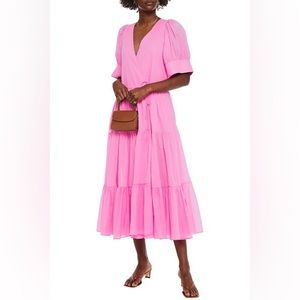 Rhode Gina Tiered Midi Wrap Dress